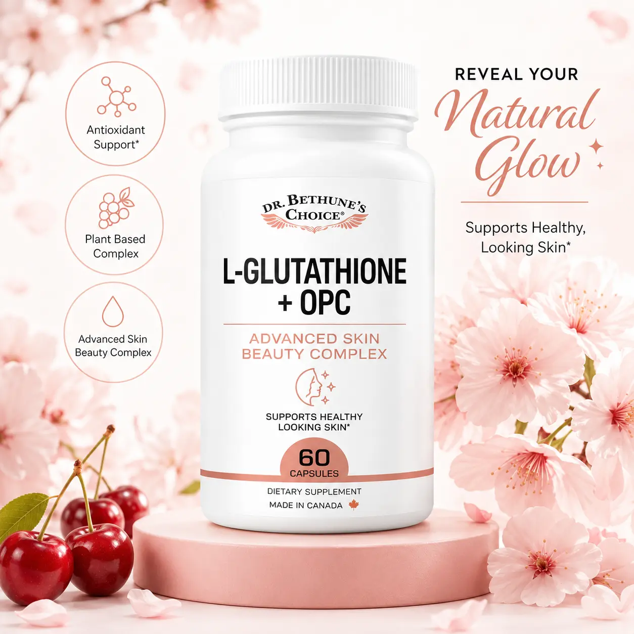 Dr. Bethune’s Choice L-Glutathione + OPC Beauty Complex, 60 Capsules