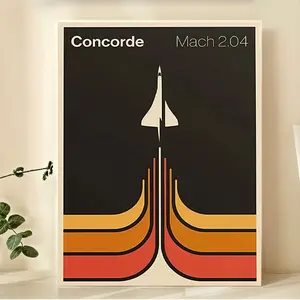 Concorde Mach 2.04 Aviation Canvas Print – Minimalist Wall Decor, Modern Classic Poster for Living Room, Bedroom, Office & Home, Perfect Gift