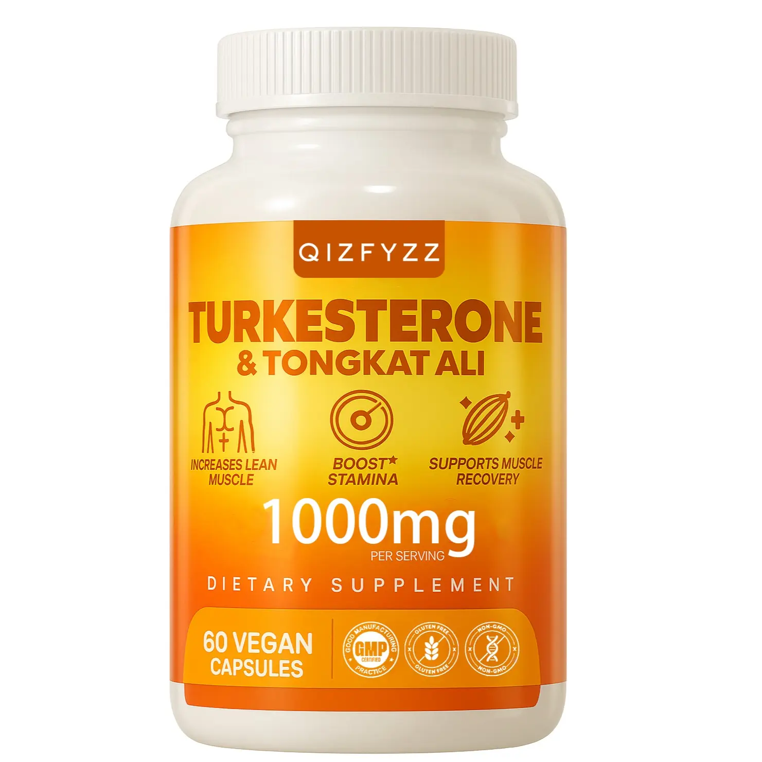 Turkesterone & Tongkat Ali Healthcare Dietary Capsules with Protein - 1000mg Multi-Ingredient Fitness Supplement, 500mg Ajuga Turkestanica Per Serving, Boosts Energy, Stamina, Lean Muscle Growth, Made in USA, 60 Capsules