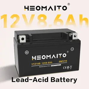 Lead-Acid Battery YTZ10S-BS, 12V 8.6Ah, 10HR, 310 CCA, 6MFZ10-C Maintenance-Free Power, for AGM Motorcycle Battery, Motorcycles 250–500 CC, ATVs 200–500 CC