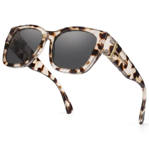 Women's Oversized Polarized Fit-Over Stylish Sunglasses - Anti-UV UV400 Protection Female Eyewear, Square Frames Style Designer-Style for Driving