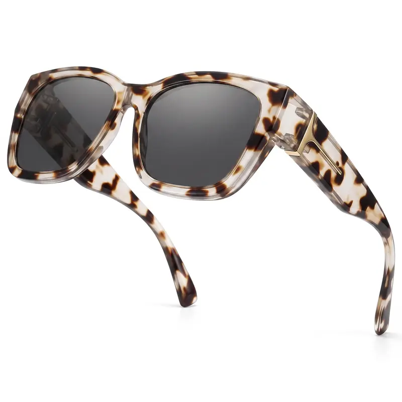 Women's Oversized Polarized Fit-Over Stylish Sunglasses - Anti-UV UV400 Protection Female Eyewear, Square Frames Style Designer-Style for Driving