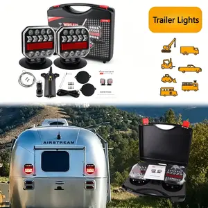 Yobis Wireless Trailer Light Kit, LED Wireless Tail Lights, Magnetic Rechargeable LED Trailer Lights, Cars Accessories, Truck Accessories, with Full Tail Light/brake Light/turn Signal Light Functions, Suitable for Trucks and Outdoor Recreation Use.