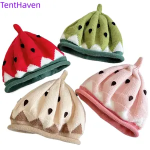 2026 Baby Hat Autumn/Winter Knitted Hat Cute Super Cute Watermelon Children's Knitted Beret Baby Warmth Cover