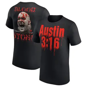 Men's Black "Stone Cold" Steve Austin Blood From A Stone T-Shirt , WWE graphic tee,  Ideal for Gifts , Shortsleeve, Menswear, 100% Cotton, Unisex