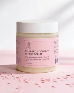 Handcrafted Whipped Coconut Citrus Sugar Scrub 4 oz