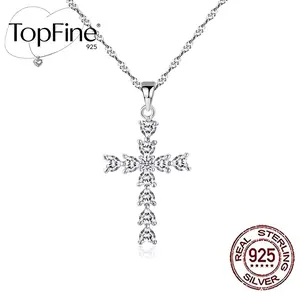 Sterling Silver 925 Cross Necklace with Cubic Zirconia Accents A Radiant Piece of Faith-Inspired Jewelry, Perfect for Women's Everyday Wear, Church Services, Or As A Gift