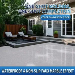 shengwei Floor paint Marble Gray Epoxy Floor Coating Kit - Waterproof, Self-Leveling & Non-Slip Garage Floor Pain