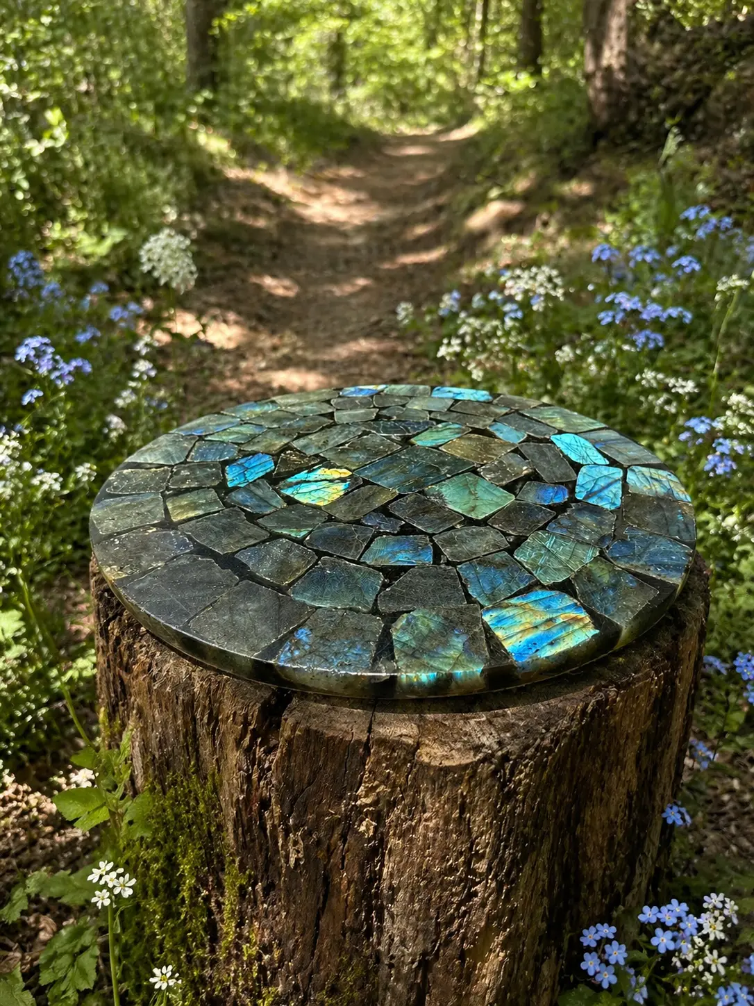 Labradorite Gemstone Plate, 7 Inches Alchemical Natural Crystal Decor, Ideal for New Beginnings, Enhancing Higher Psychic Awareness, Glowing from the Inside Jewelry Accessory Derivative