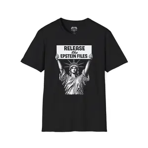 Release the Epstein Files T-Shirt | American Justice Lady Liberty Political Campaign Graphic