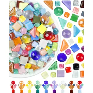 420g Mosaic Tiles for Crafts - 280Pcs Glass Mosaic Kits, Mixed Shapes Mosaic Glass Pieces for Art, Irregular Tiny Mosaic Tile for DIY Projects, Home Decoration(Mix)