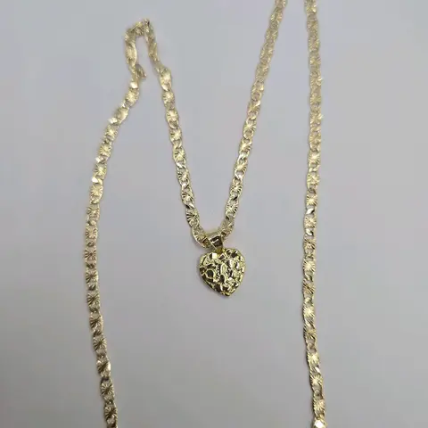 NUGGET Heart Fashion Necklace - Small Size, Gold-Plated, 18 Inches/24 Inches Available