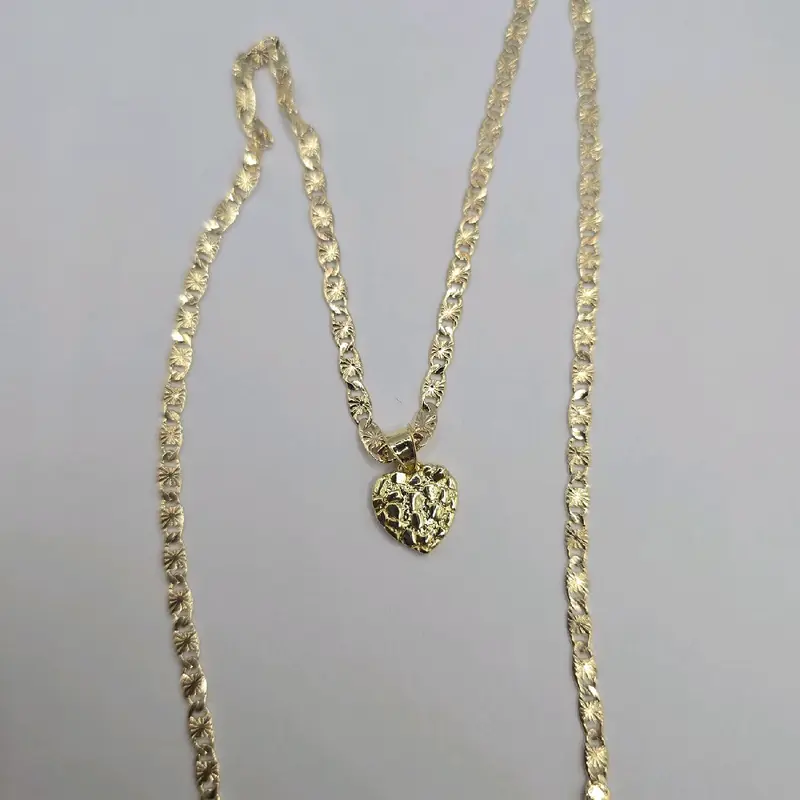 NUGGET Heart Fashion Necklace - Small Size, Gold-Plated, 18 Inches/24 Inches Available