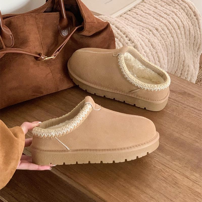 Fuzzy Platform Slip-on Slippers Women Men Suede Leather Ankle Boots for Indoor Outdoor Fall Winter Comfy House Shoes Fuzzy Platform Slip-on Slippers Women Men Suede Leather Ankle Boots for Indoor Outdoor Fall Winter Comfy House Shoes