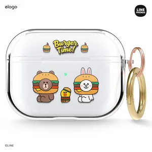 LINE FRIENDS | elago Burger Time Clear Case for AirPods Pro [4 Styles]
