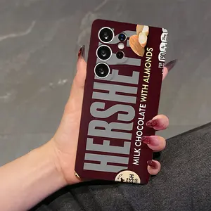 Funny Hershey Chocolate Box Design Phone Case, Compatible Samsung Galaxy Models S25-S21 Fe Ultra Plus, Durable PC Material Protection Cover