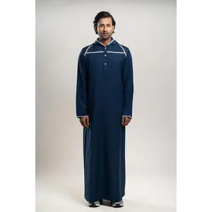 Men's Full Length Islamic Thobe 209 - Modern Blue