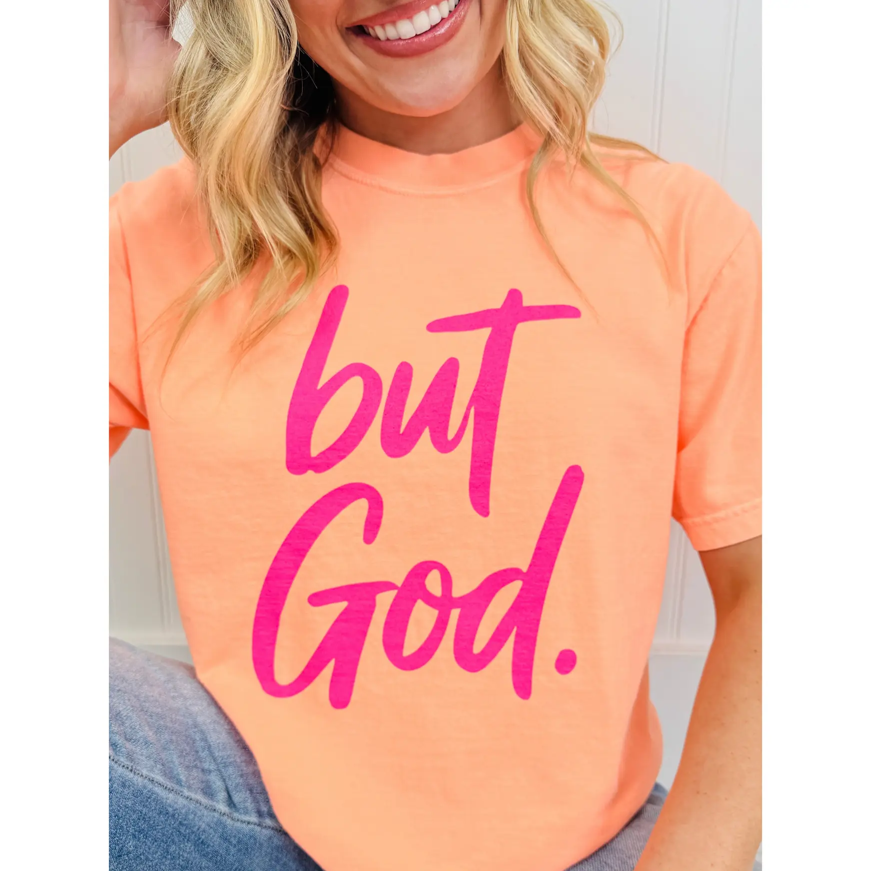 But God Neon Graphic Tee in Multiple Colors