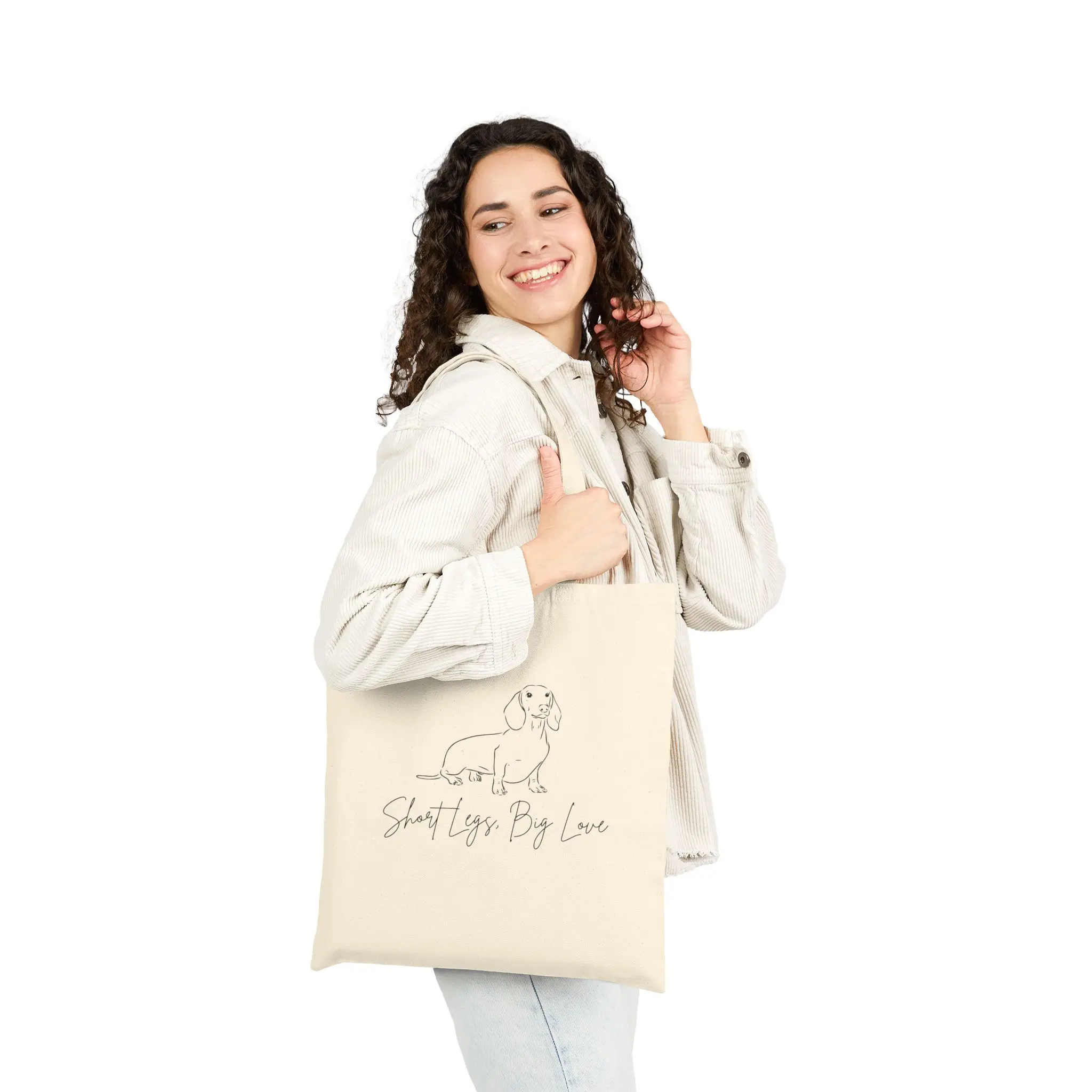 Minimal Line Dachshund Illustration Tote Bag | Cute Dog Canvas Tote