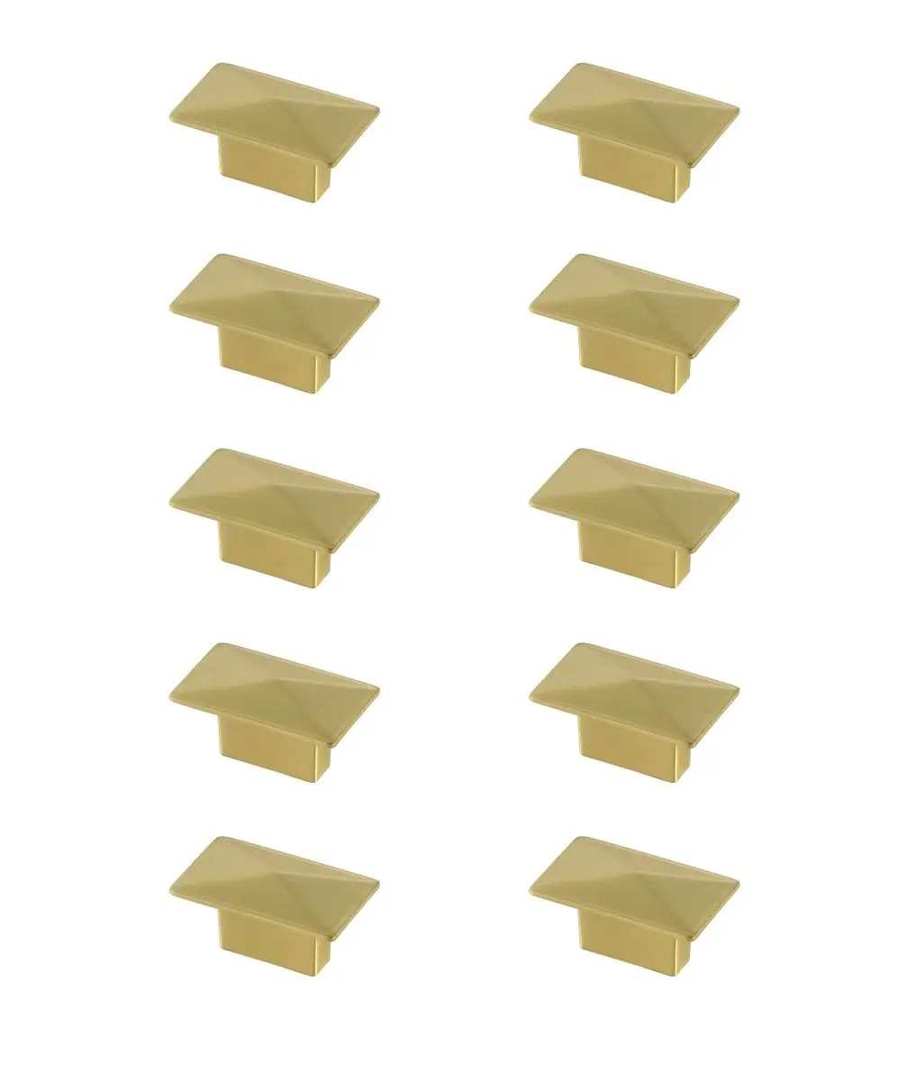 2 in. Perry Multipack Rectangle Knob, Brushed Gold - Pack of 10