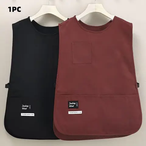 Solid Color Apron with Pocket, 1 Count Fashionable Breathable Apron, Kitchen Apron for Cooking, Household Apron for Kitchen, Coffee Shop, Kitchen Cooking Aprons, Apron with Pockets
