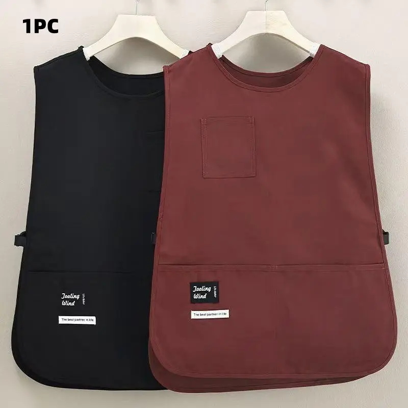 Solid Color Apron with Pocket, 1 Count Fashionable Breathable Apron, Kitchen Apron for Cooking, Household Apron for Kitchen, Coffee Shop, Kitchen Cooking Aprons, Apron with Pockets