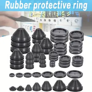 14pcs set Environmental protection tower type protective coil, rubber sealing ring tower shaped, Firewall Plug Grommet Synthetic Wire Protection Hole Grommets, for Drill Hole Wire Electrical Appliance Plumbing