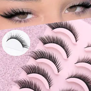5 pairs of natural fox/cat-eye cluster false eyelashes, available in 1–5 boxes; suitable for weddings, parties, clubs, everyday wear, and meetings. 3D fox fur false eyelashes—lengthened, slim, multi-layered, short and dense styles; individual lash cluster