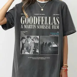 Goodfellas Movie T-Shirt, Retro Martin Scorcese Gangster Mafia Film Graphic Tee Shirt, Goodfellas Godfather Mob Movie Memorabilia