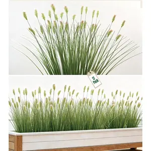 26" Fake Tall Grass 12 Pcs UV Resistant Tall Grass Plant Artificial for Front Porch and Garden & Outdoor Tall Fake Plants for Porch & Front Door & Patio Decor (bristlegrass)