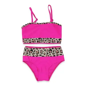Hot Pink Leopard print Summer Kids Swimwear