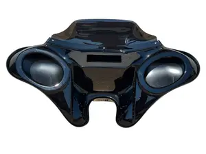 QK Racing compatible Yamaha V-star 650/ 1100 Custom Batwing Fairing Glossy Detachable Fairing 6X9 W/ Tinted Windshield Stanless steel Brackets