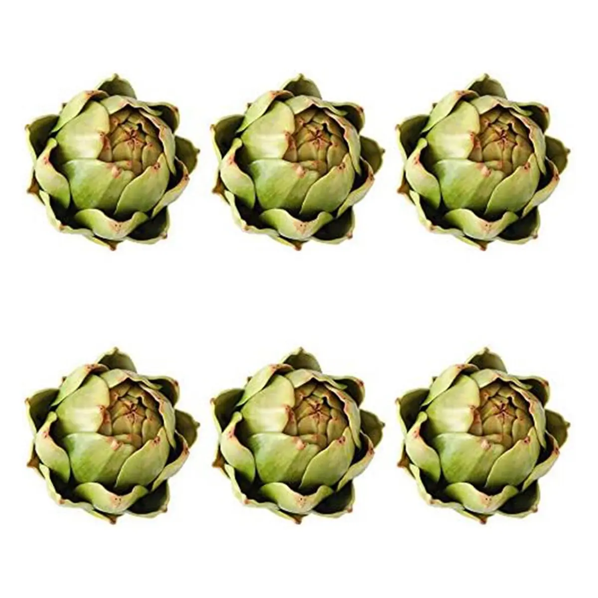6 Pack Small Artificial Artichokes, Realistic and Durable Plastic Greenery for Home Centerpieces or as a Decorative Bowl Filler