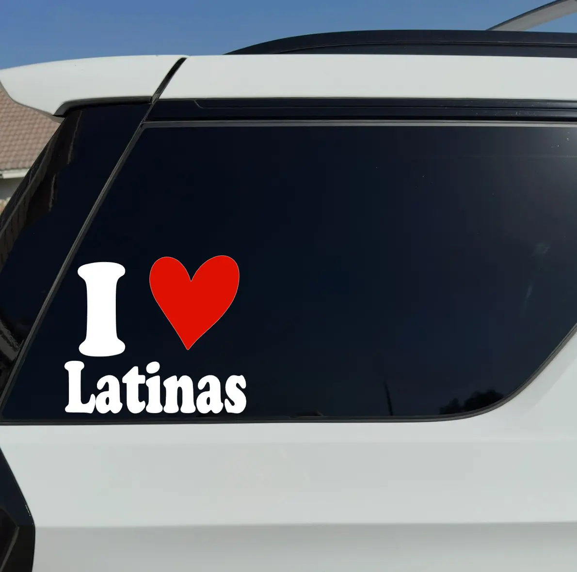 I Love Latinas Vinyl Car Sticker Adhesive Decal Easy Application Quick Customization, Car Window Decal, Automotive Decals