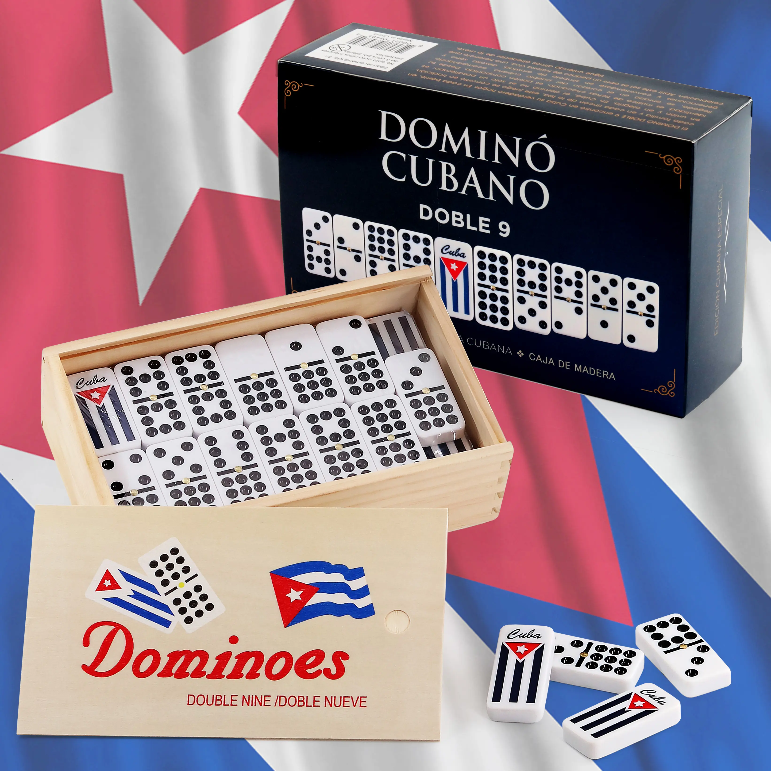 Domino Cubano Doble Nueve Cuban Dominoes Double Nine with Cuban Flag on Chips 55 Fichas Board Games Domino Cubano Doble Nueve Cuban Dominoes Double Nine with Cuban Flag on Chips 55 Fichas Board Games