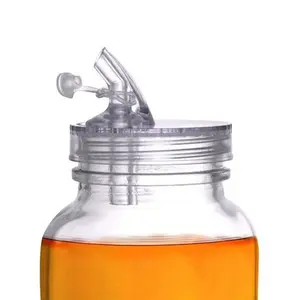 Plastic Mason Jar Lid with Pour Spout, Compatible with Storage Bottles & Jars for Home Organization Supplies, Bottle