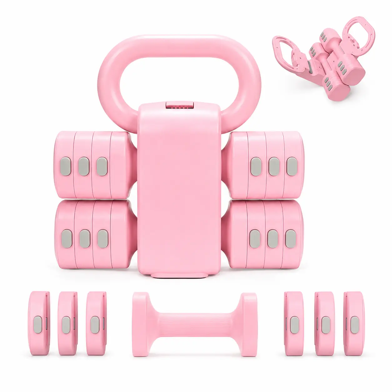2-in-1 Adjustable Kettlebell Dumbbell|4-level resistance adjustment, a magical home fitness tool for women
