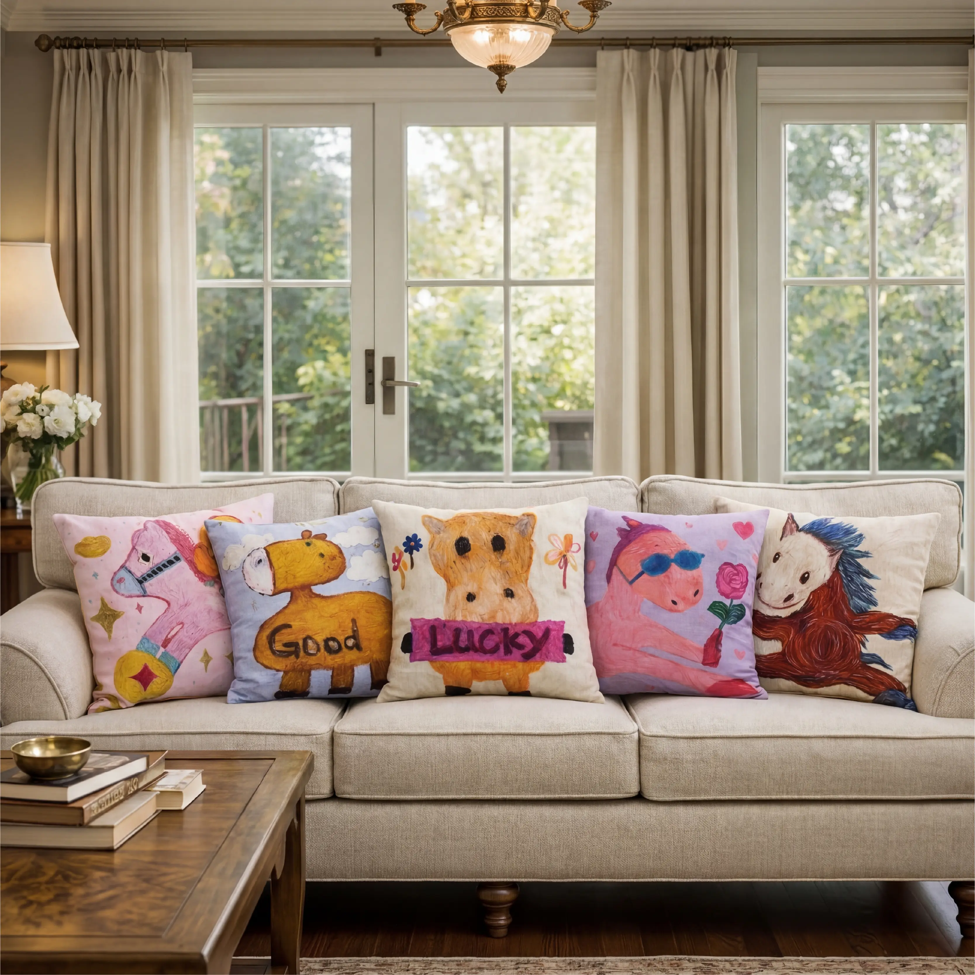 【CozyDozy】creative paintingFunny Pillow Cover 18x18 Inch, Abstract Art Print Throw Pillow Case, Soft Cushion Cover for Bedroom Living Room, Pillowcase Only