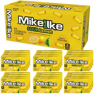 Mike and Ike Sour Lemon Candy, 0.78 Ounce Box (Pack of 24),, Vending Machine Candy, Yellow Candy Snack Sweet Fruit Flavored
