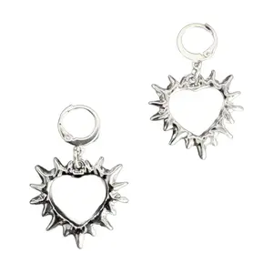 Spiky Heart Earrings - Punk Goth Y2K Rave Stainless Steel