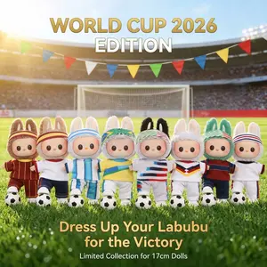 2026 World Cup Country Soccer Uniform Set Fits 15-18cm La-Bu_bu Doll Clothes (doll Not Included), Perfect Fit for Collectors & Fans