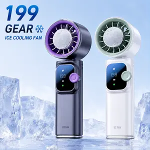 New convenient handheld turbine fan with 199 adjustable wind levels, 4000 mAh rechargeable battery, 3-in-1 air turbine cooling fan for outdoor activities, travel, and beach use (cold wind or normal temperature modes). #Global Selection Decor Decor Decor o
