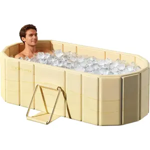 59" Ice Bath Tub - Foldable Cold Plunge Tub for Athletes & Full-Body Soak - Quick Hot Spa Soaking for Adults