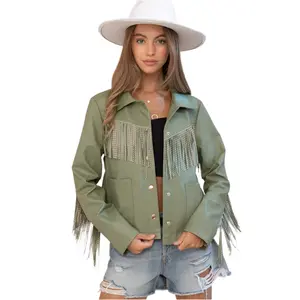 Howdy Texas Faux Leather Fringe Jacket
