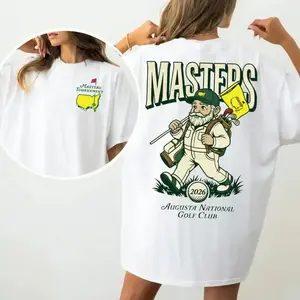 Women's Augusta National Golf Club 2026 Masters Tournament Retro Golfer Caddy Crew Neck Short Sleeves Fitted Boho Basic Cotton Casual Tee, Made in USA - KitchenEra