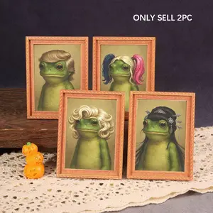 2 Pcs Funny Frog Refrigerator Magnets Set, Creative Mini Frame Magnets, Home & Festival Decor, Kitchen, Perfect Holiday Gift