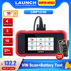 LAUNCH CRP123E OBD2 Scanner 2023 Elite Version 3 Reset Service 16GB Memory 6100mAh Battery 10 Languages 5 System Test 18 Reset Services 57+ Car Brands Diagnostic Scan Tool