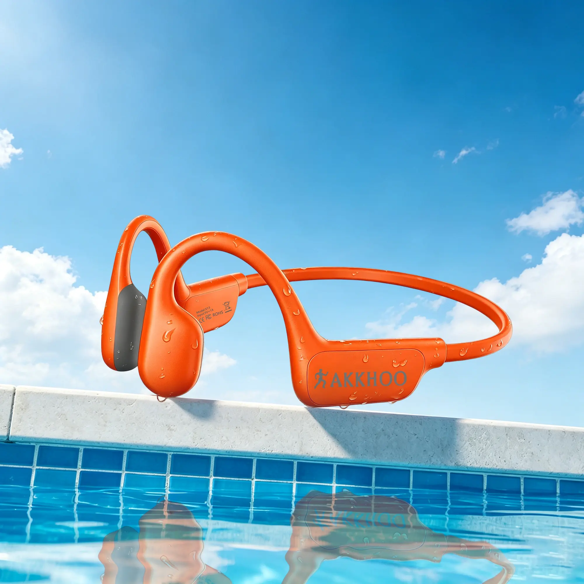 Bone Conduction Waterproof Bluetooth Headphones for Sports with  Enc Mic, 12H Playtime,Secure & Comfort Fit for Workout