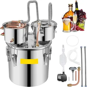 8 Gallon Home Moonshine Still, Stainless Steel Distillation System For Water, Wine And Alcohol, Double Keg Design, Large Capacity, Durable Construction, Easy Assembly And Cleaning, Safe And Reliable Hobby Brewery Equipment