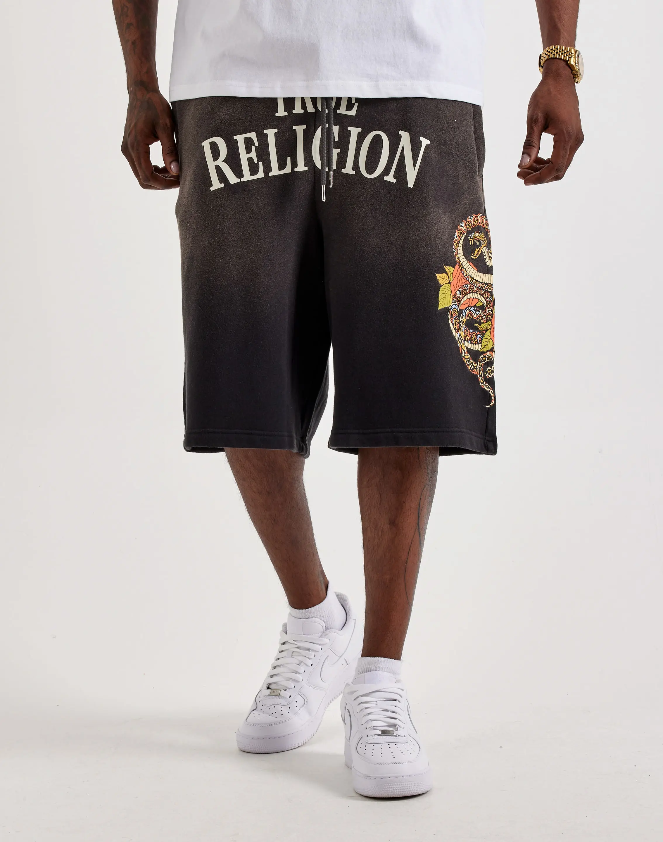 Mens True Religion Mikey Fleece Sweat Shorts